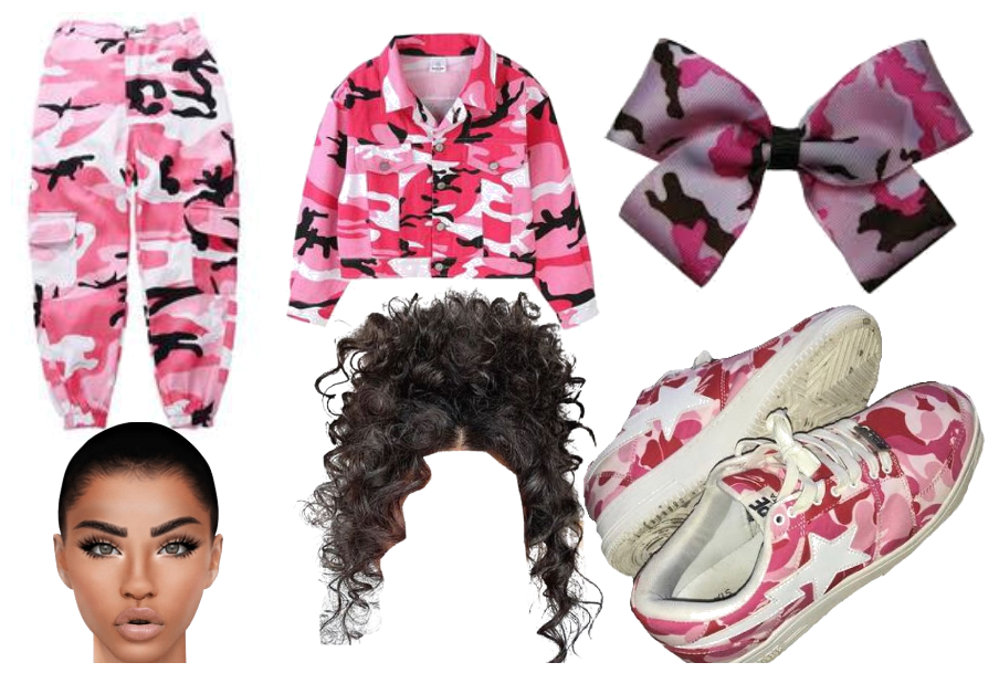 Pink camouflage outfit