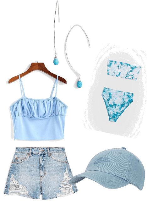 only blue summer outfit