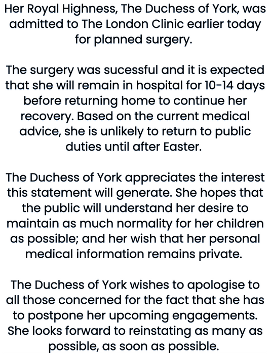 A statement from Kensington Palace