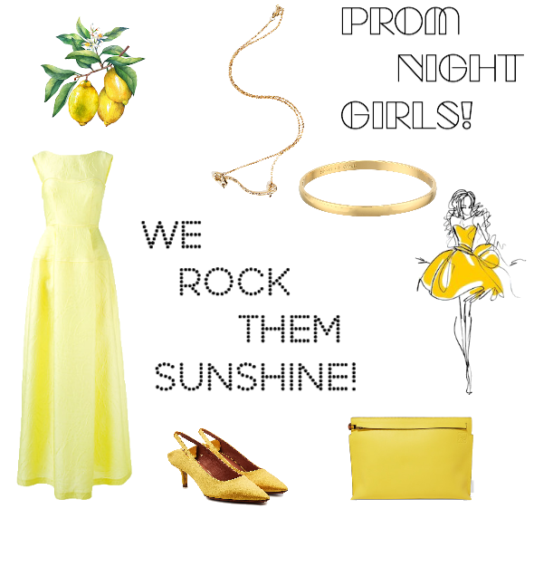 Yellow themed Prom night outfit