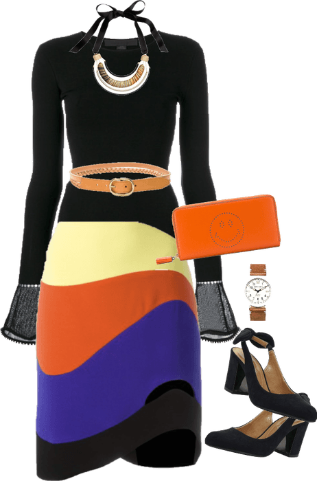 Bright and Classy Color Block Skirt