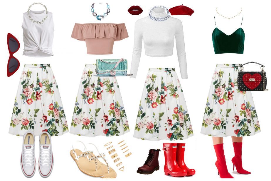 floral skirt 4 ways