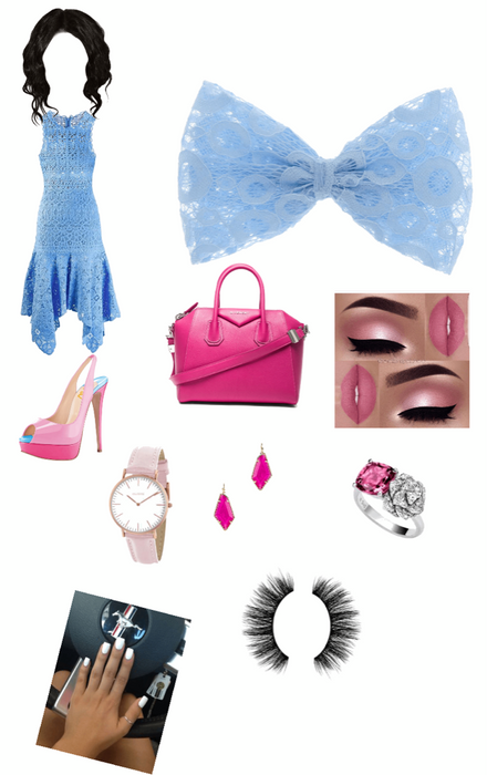 blue with pink