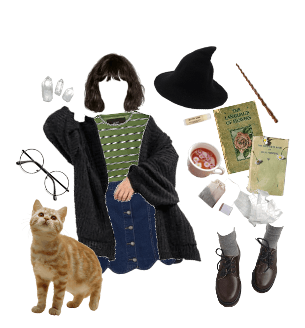 Green casual mori witch