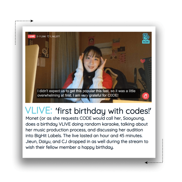 VLIVE 20180912 🦢- 'first birthday with codes!'