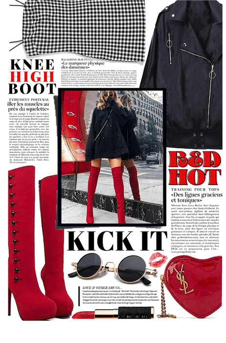 KNEE HIGH BOOTS: Red Hot