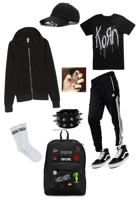 Emo gothic Korn school outfit