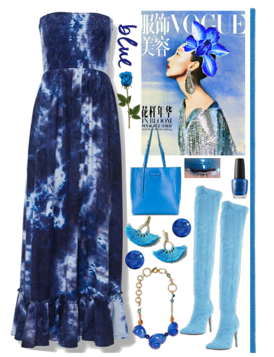Blue simple summer dress