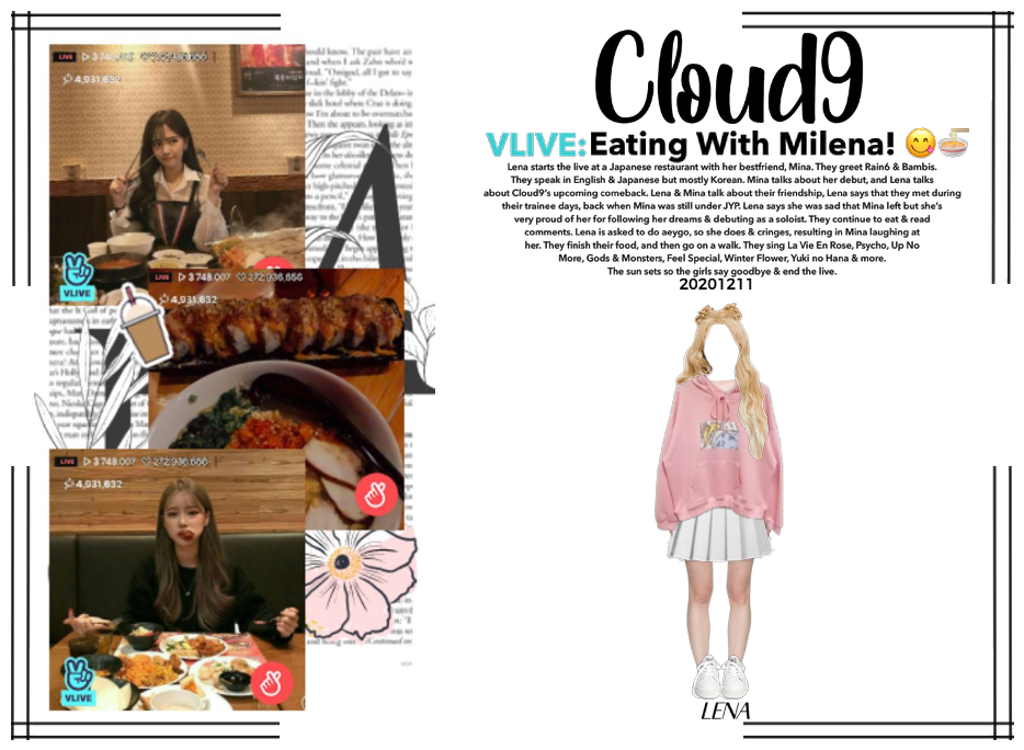 Cloud9 (구름아홉) | VLIVE: Eating with Milena! |201211