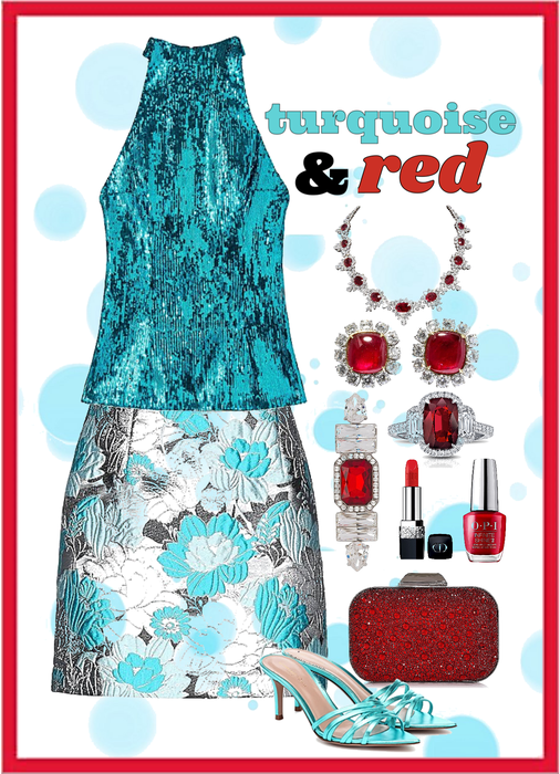 Turquoise & Red