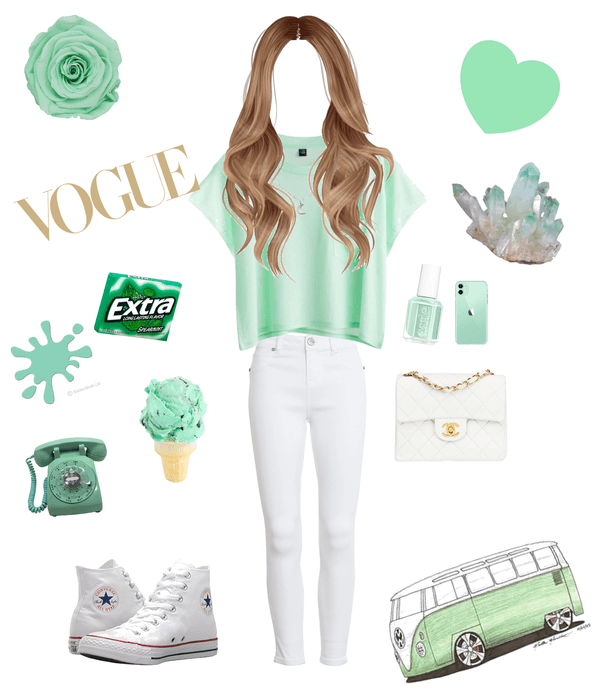 mint green outfit