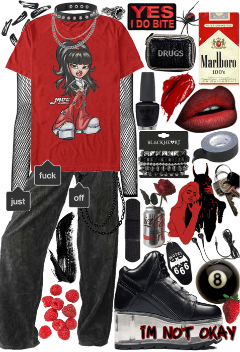 black and red mall goth