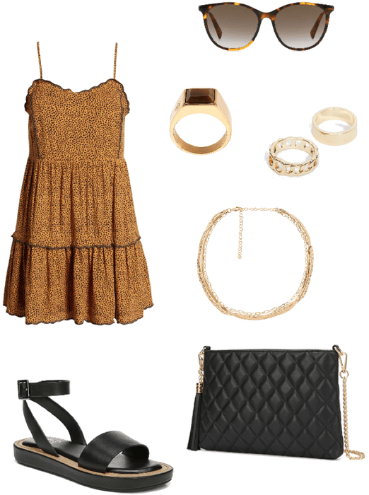 speckled dress with black