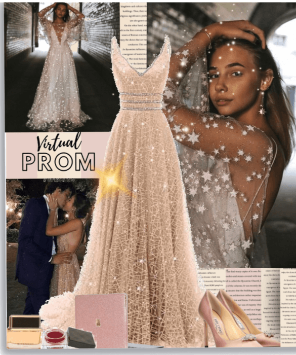 Virtual Prom In gold and pink