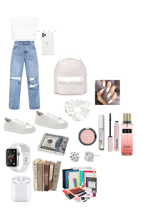 Simple outfit/things for school🤍