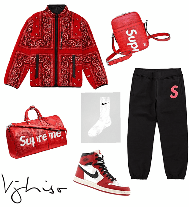 [india love insp.] Red Supreme // LV // Nike fit