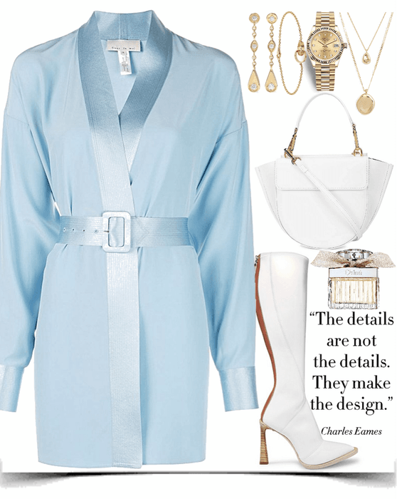 light blue with white & gold look