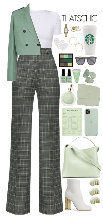 Pants Suit. Green combo