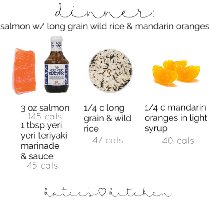 [katie's♡ kitchen] salmon w/ rice & mandarin oranges