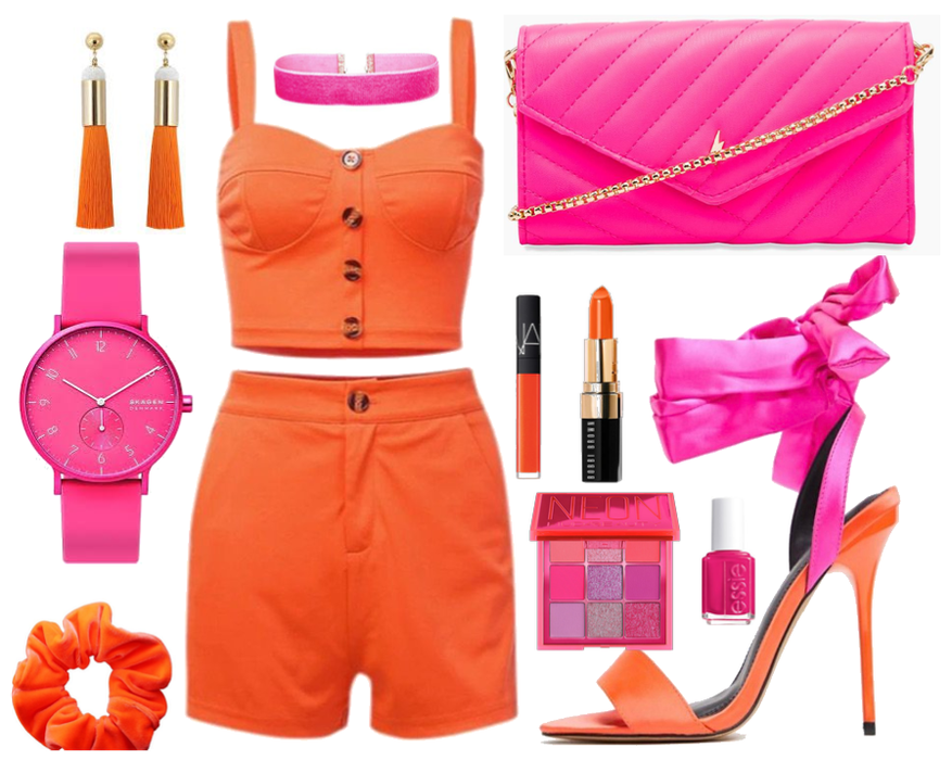 orange and pink