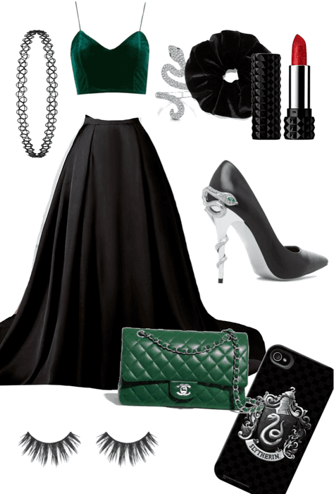 formal slytherin outfit- Yule Ball