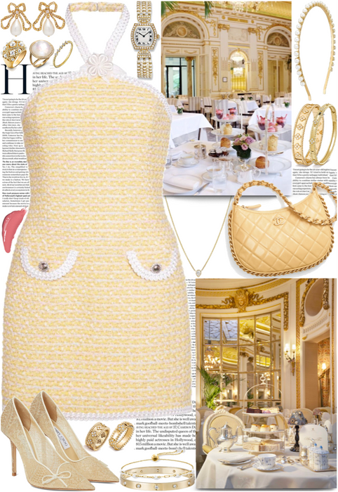 Yellow dress with pockets for an afternoon tea