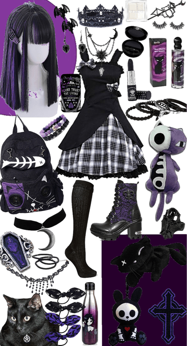 purple and black lolita goth