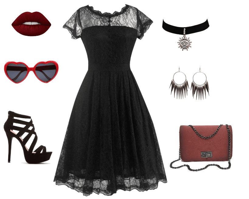 Black Lace Party Dress