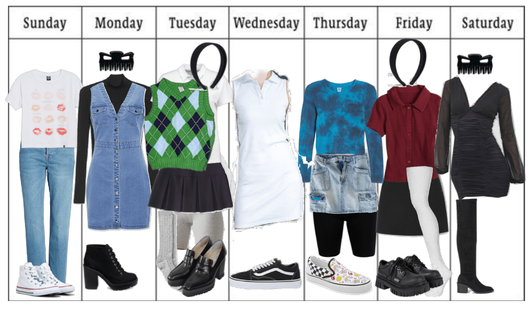 Seven Outfits, Seven Days of the Week