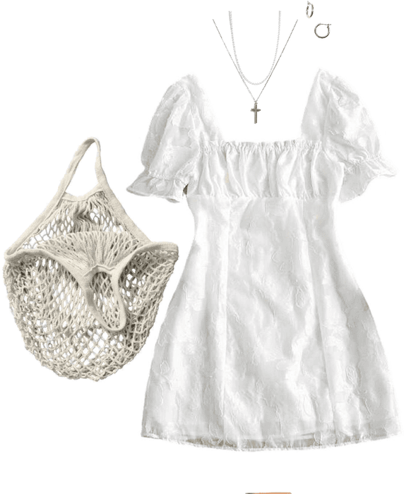 white cottagecore summer dress