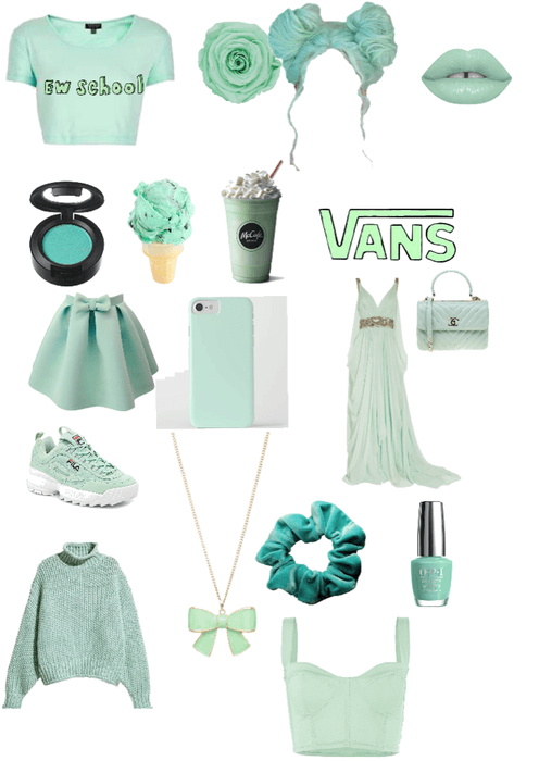 if your fave color is mint green this is your outfit