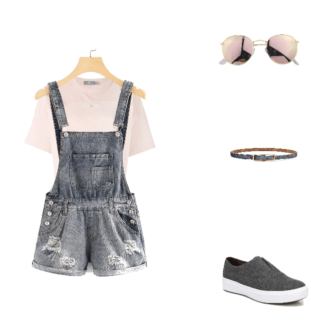 pink and gray summer outfit