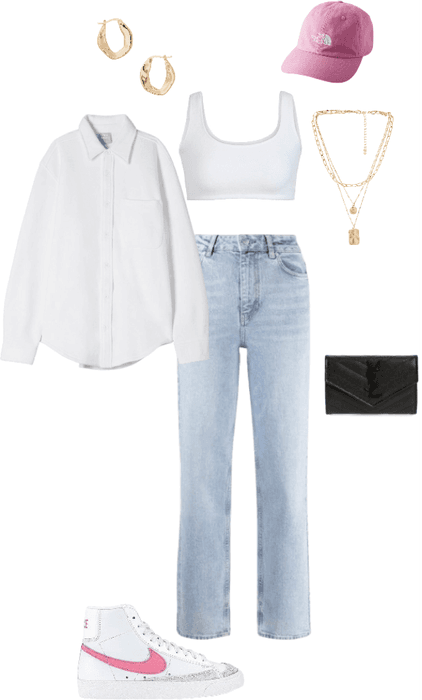 Outfit top & camisa blanca