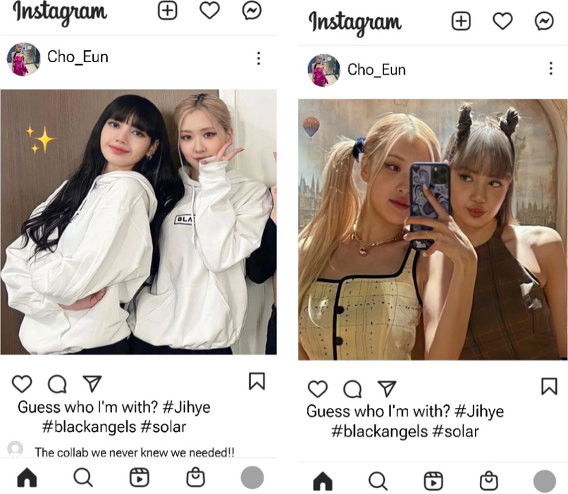 SOLAR Eunbi Instagram post with Jihye