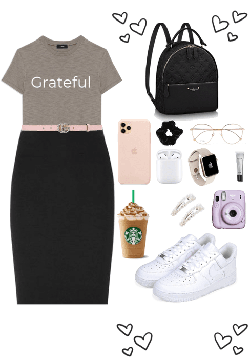 modest casual grateful tee outfit