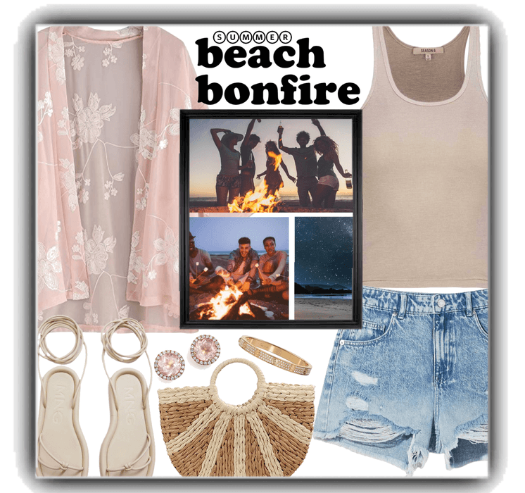 summer beach bonfire