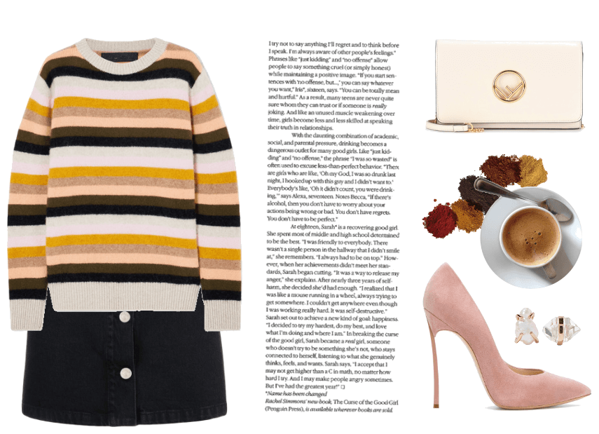 FALL 2018: Striped Sweater + Button Down Skirt