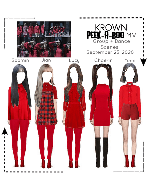 KROWN ‘Peek-A-Boo’ MV Group + Dance Scene Outfits