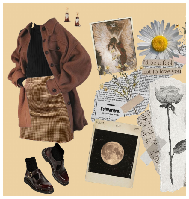 Dark Academia Style Collage For Woman