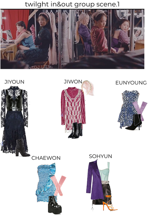twilght in&out mv group scene 1 outfits
