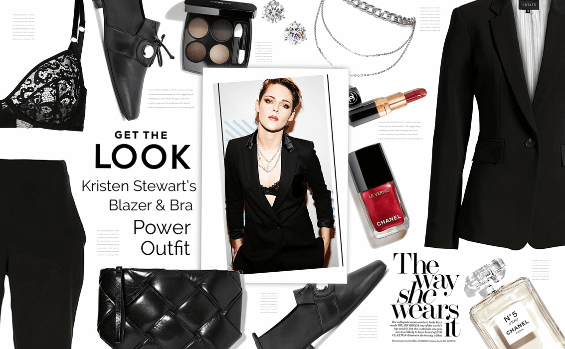 Dressed To Perfection: Kristen Stewart’s Blazer And Bra Look