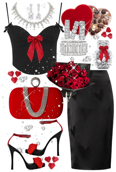 Valentine's Date: Black Heart Skirt 🖤