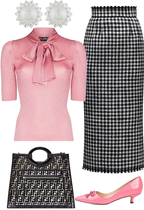 pink and houndstooth
