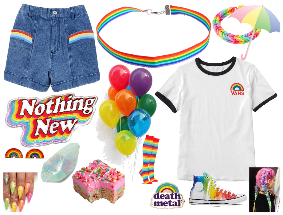 rainbow vans outfit