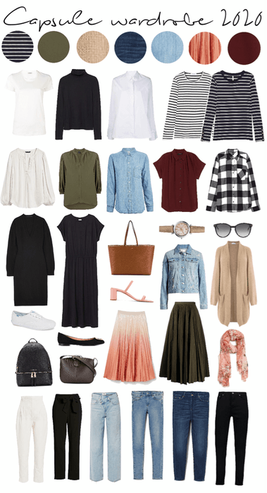 Capsule wardrobe for daily working and weekends