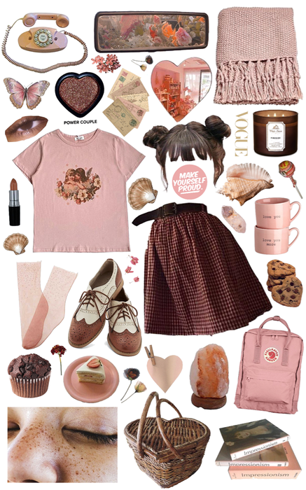 soft pink & chocolate brown