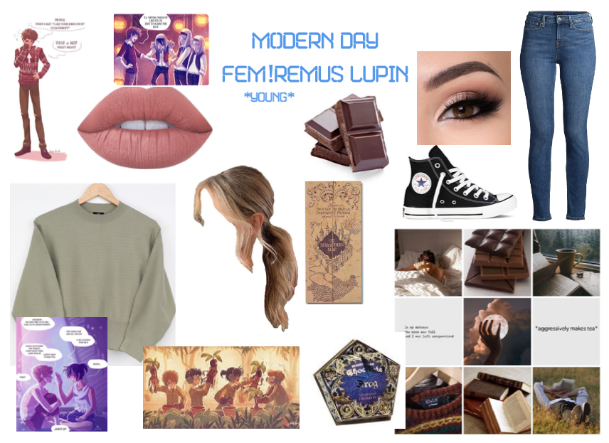 Modern Day Characters Ten: Fem!Remus Lupin (young)