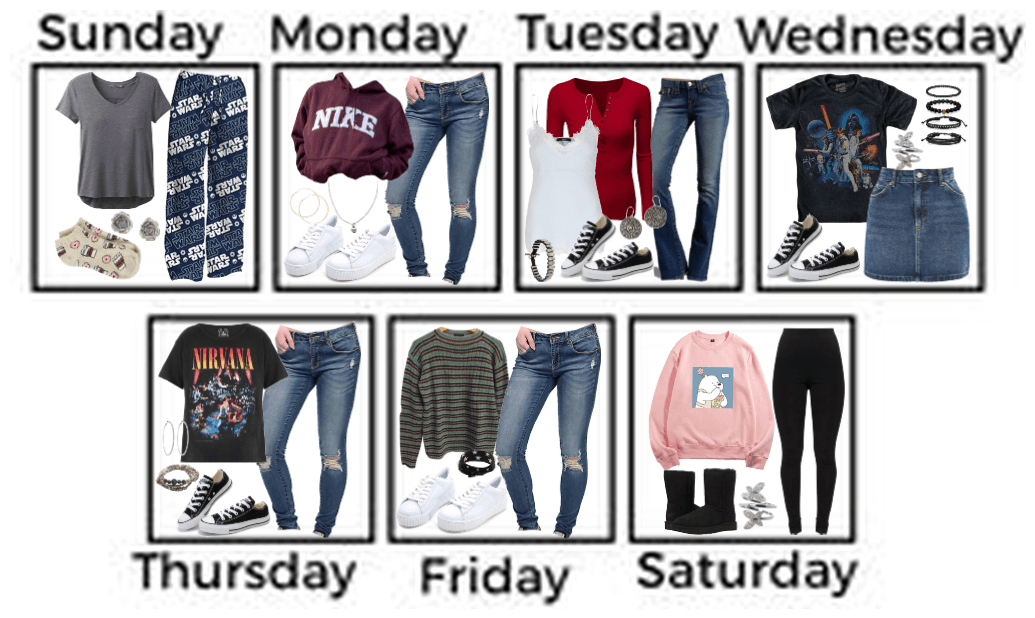 What I Wore For A Week / My Wardrobe For A Week