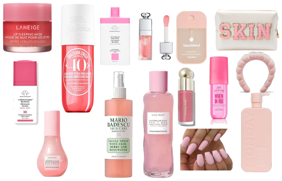 Pink Skin Care and Makeup