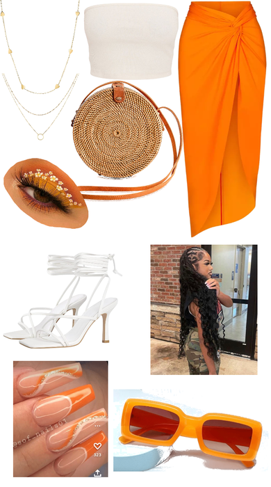 Orange going out/ Brunch outfit🧡🤍🧡🤍
